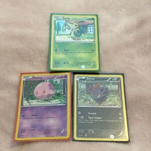 2011 Pokemon Snivy #1/12 Munna #7/12, and Zorua #9/12 Holo McDonalds Promo